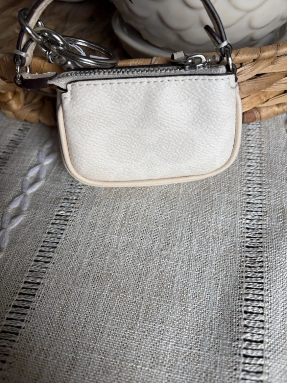 Coach Mini Nolita Leather bag charm in Chalk - Picture 6 of 8